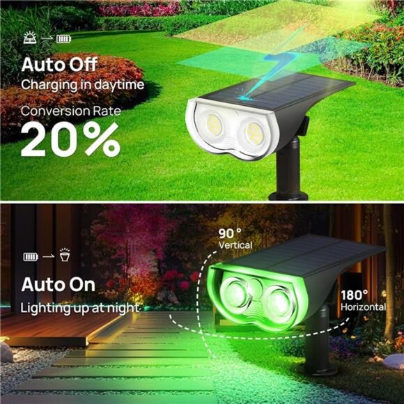 Halloween Decorations 22 LEDs IP67 Waterproof Color Changing Solar Outdoor Light - Picture 5 of 7